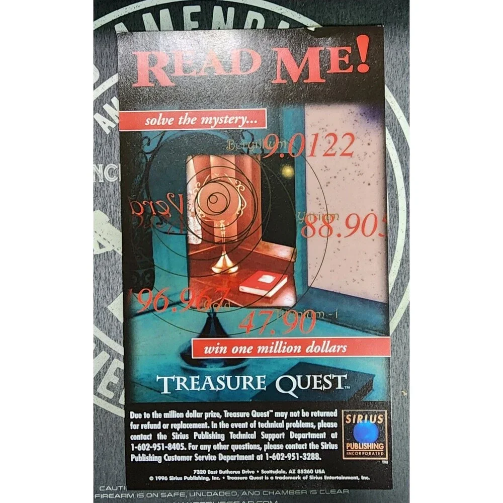 Treasure Quest CD-ROM 1996 PC Computer Game Big Box Solve the Mystery Complete!